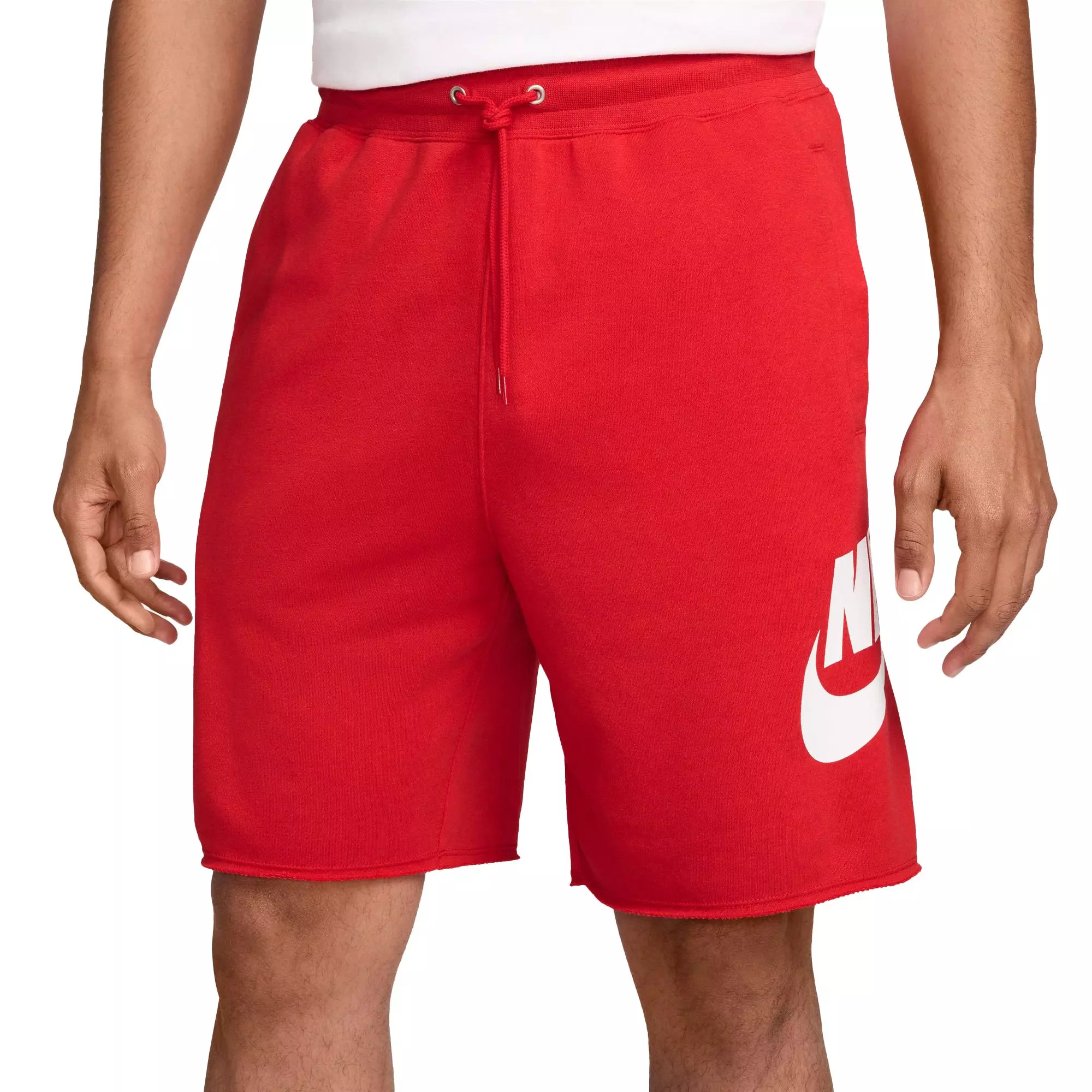 Nike Club Men's Graphic Cotton Knee-Length Casual Shorts - Red